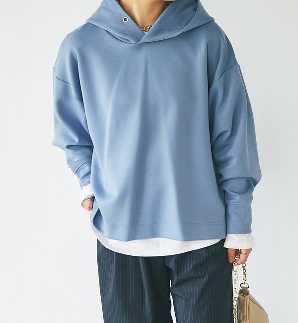  「《新色追加・着回し抜群◎》ダンボールニットパーカーセットアップ」|その他|ブルー