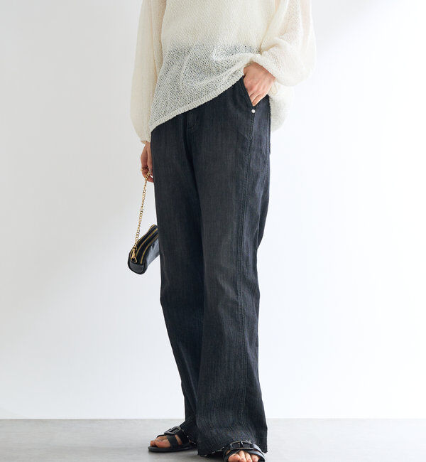  「《履くだけスタイリッシュ・ウエストゴム》ストレートフレアデニム」|その他|
