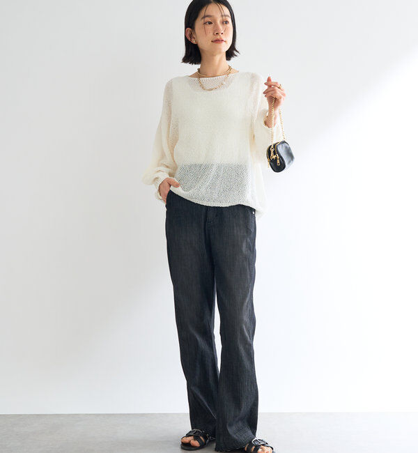  「《履くだけスタイリッシュ・ウエストゴム》ストレートフレアデニム」|その他|