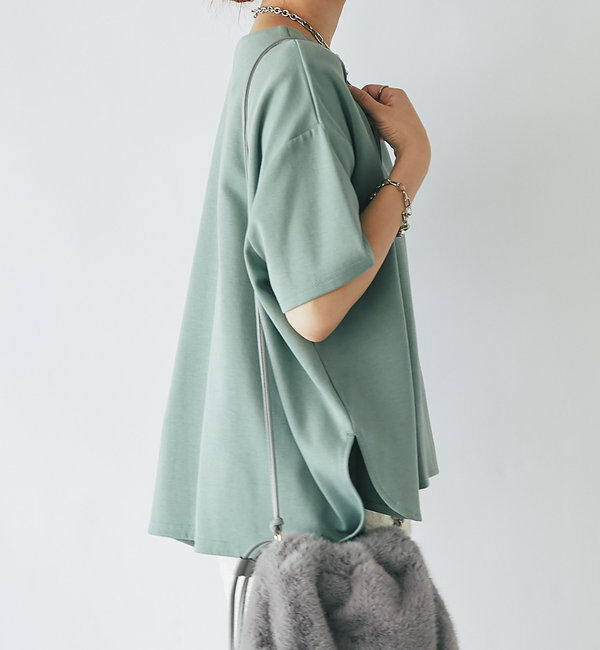  「《着回し・体型カバー◎》半袖ポンチョカットソー」|Tシャツ・カットソー|