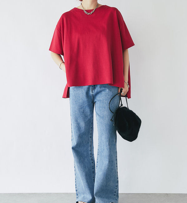  「《着回し・体型カバー◎》半袖ポンチョカットソー」|Tシャツ・カットソー|