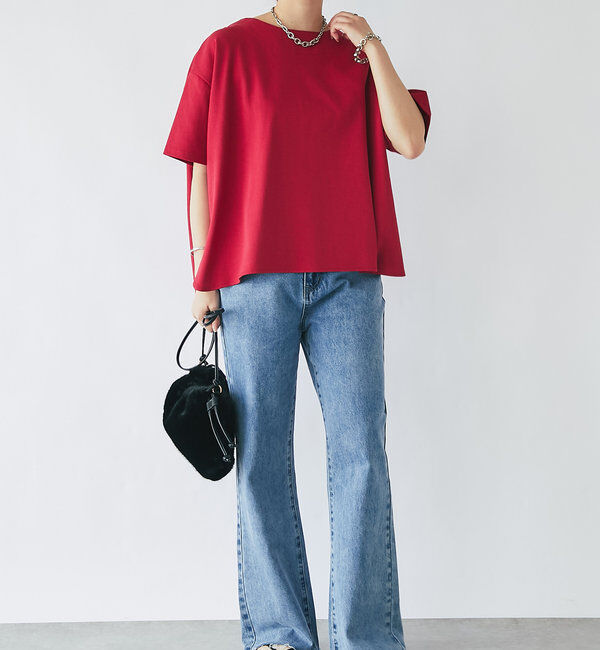  「《着回し・体型カバー◎》半袖ポンチョカットソー」|Tシャツ・カットソー|