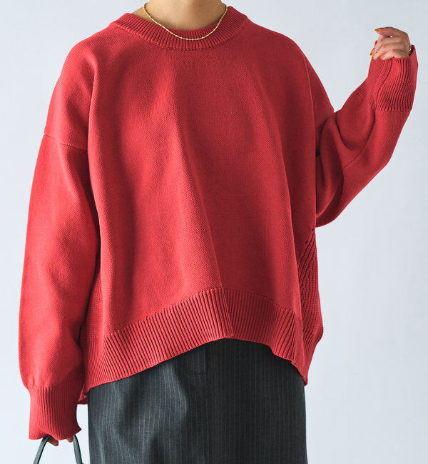  「《リラクシー・体型カバー◎》スポンジヤーンルーズニット」|ニット・セーター|