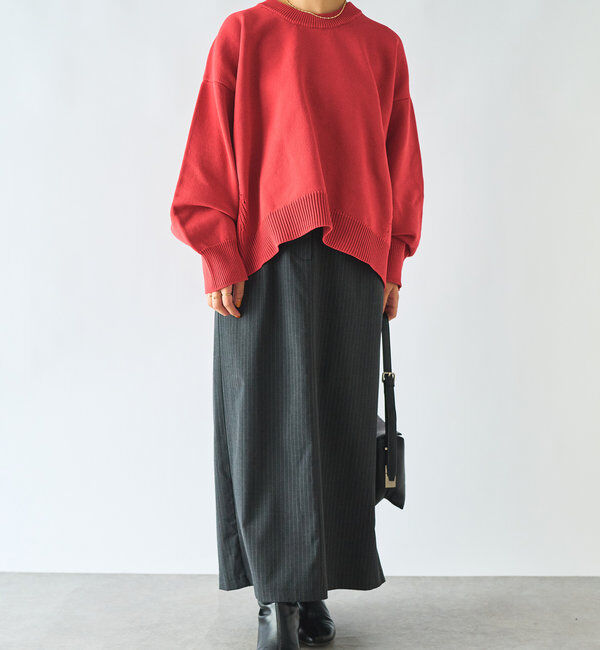  「《リラクシー・体型カバー◎》スポンジヤーンルーズニット」|ニット・セーター|