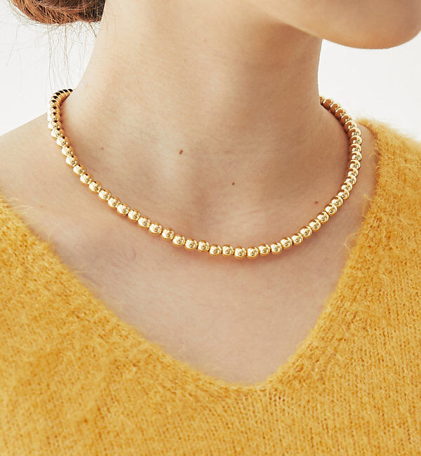  「ボールチェーンマンテルネックレス」|ブローチ・コサージュ|ゴールド