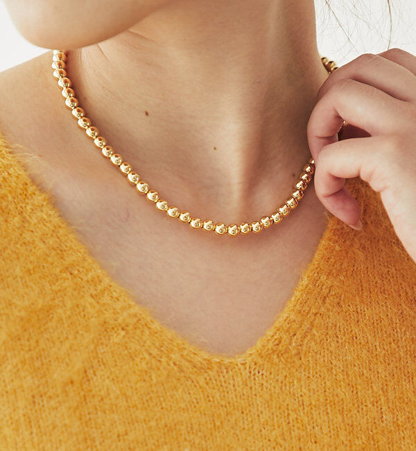  「ボールチェーンマンテルネックレス」|ブローチ・コサージュ|