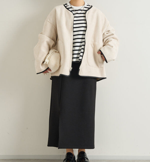  「リバーシブルパイピングボアコート」|その他|