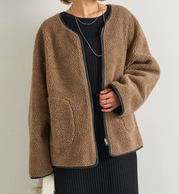  「リバーシブルパイピングボアコート」|その他|