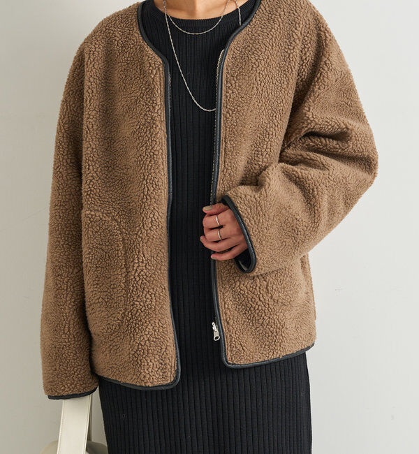  「リバーシブルパイピングボアコート」|その他|