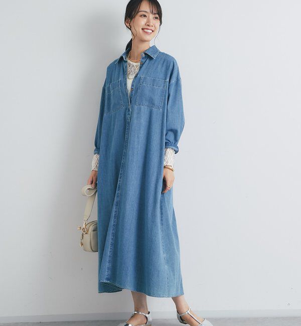  「《着るだけで大人カジュアル》デニムシャツワンピース」|その他|