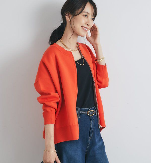  「《オンオフ着回せる》スウェットライクニットカーディガン」|ニット・セーター|