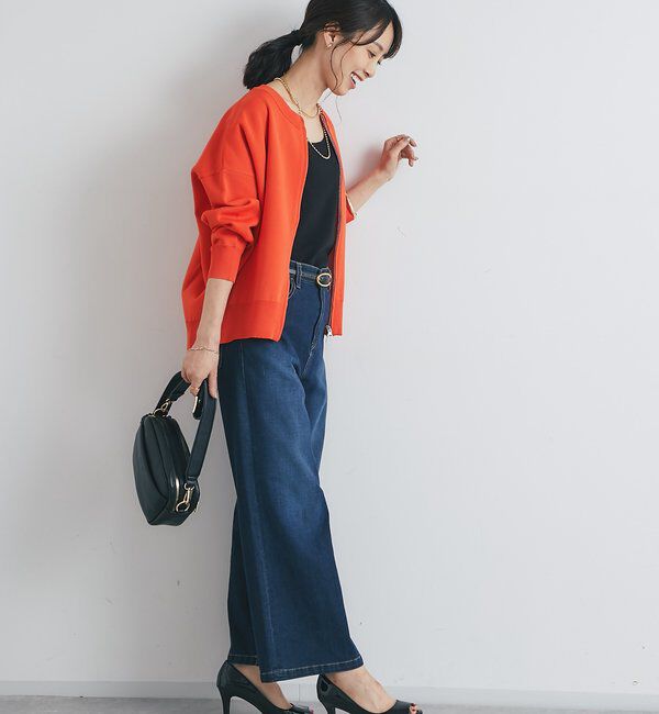  「《オンオフ着回せる》スウェットライクニットカーディガン」|ニット・セーター|