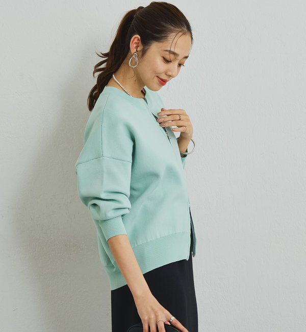  「《オンオフ着回せる》スウェットライクニットカーディガン」|ニット・セーター|