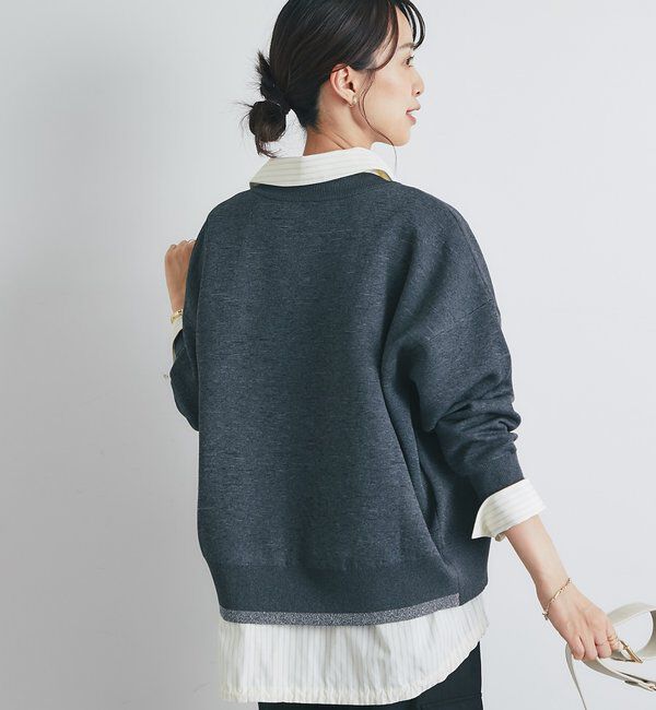  「《オンオフ着回せる》スウェットライクニットカーディガン」|ニット・セーター|