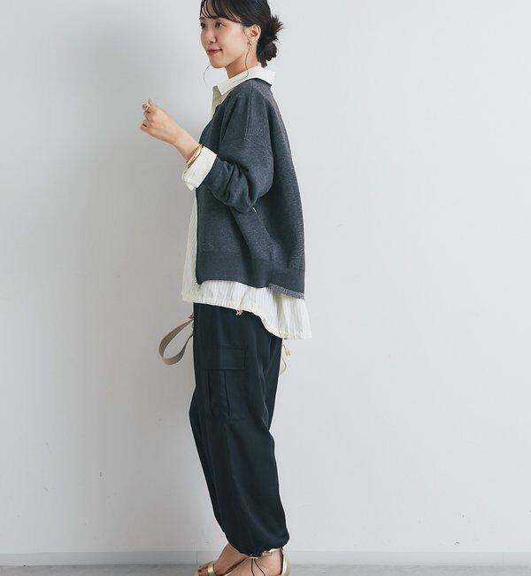  「《オンオフ着回せる》スウェットライクニットカーディガン」|ニット・セーター|