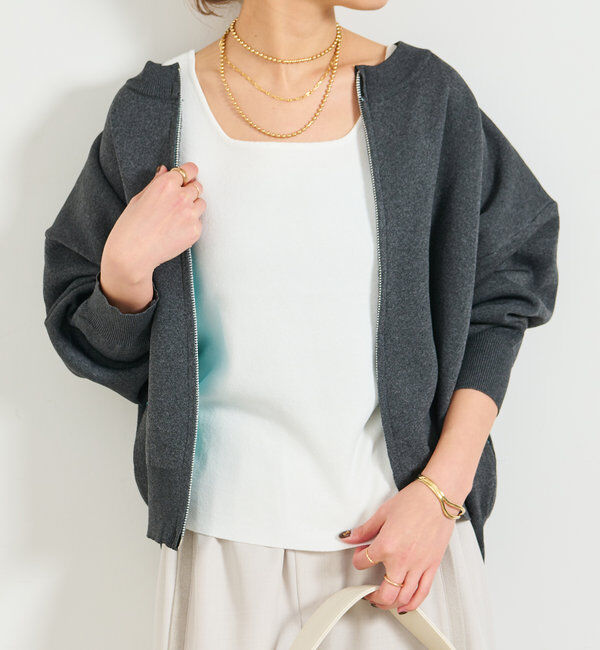  「《オンオフ着回せる》スウェットライクニットカーディガン」|ニット・セーター|