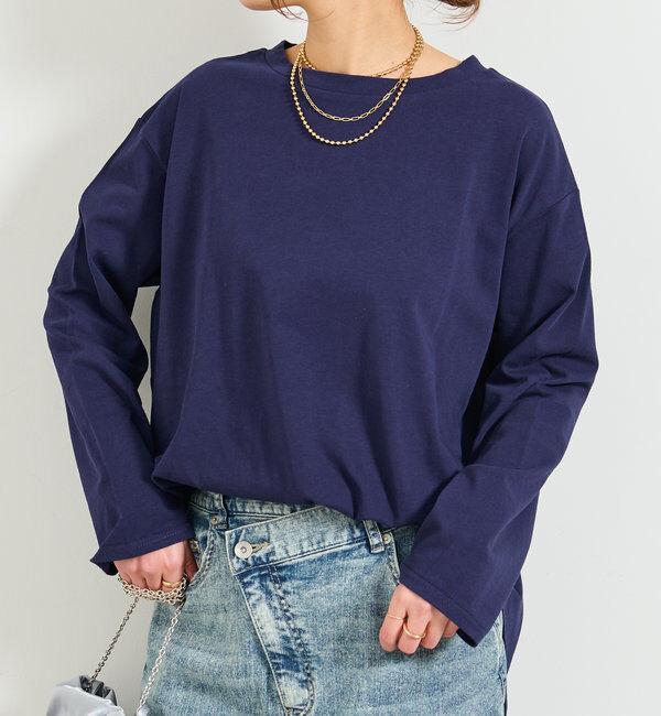  「シルケット風シンプルロンT」|Tシャツ・カットソー|