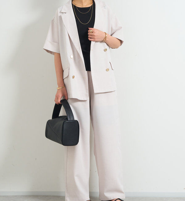  「リネンタッチ半袖テーラードジャケット」|その他|