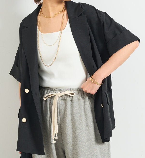  「リネンタッチ半袖テーラードジャケット」|その他|