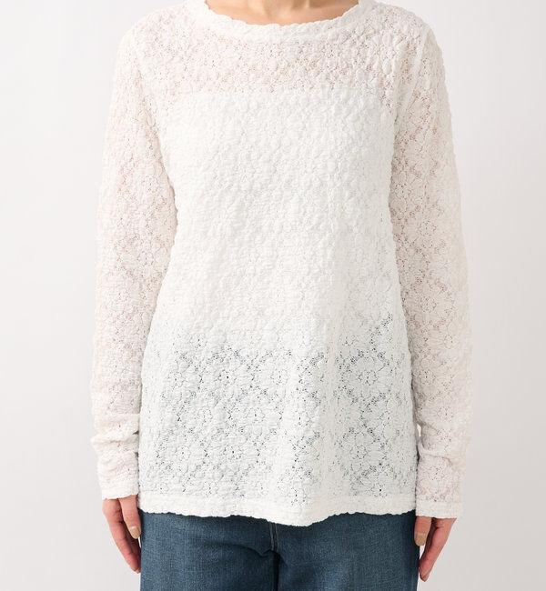  「フラワーレースカットソー」|Tシャツ・カットソー|