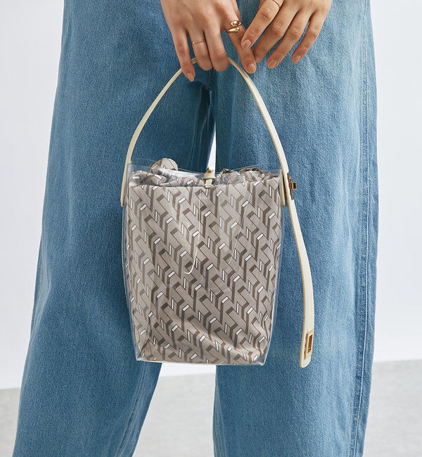  「 【story.(ストーリー)】リバーシブル巾着付きクリアバッグ」|クラッチバッグ|