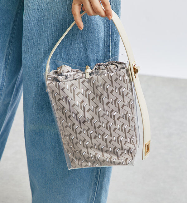  「 【story.(ストーリー)】リバーシブル巾着付きクリアバッグ」|クラッチバッグ|