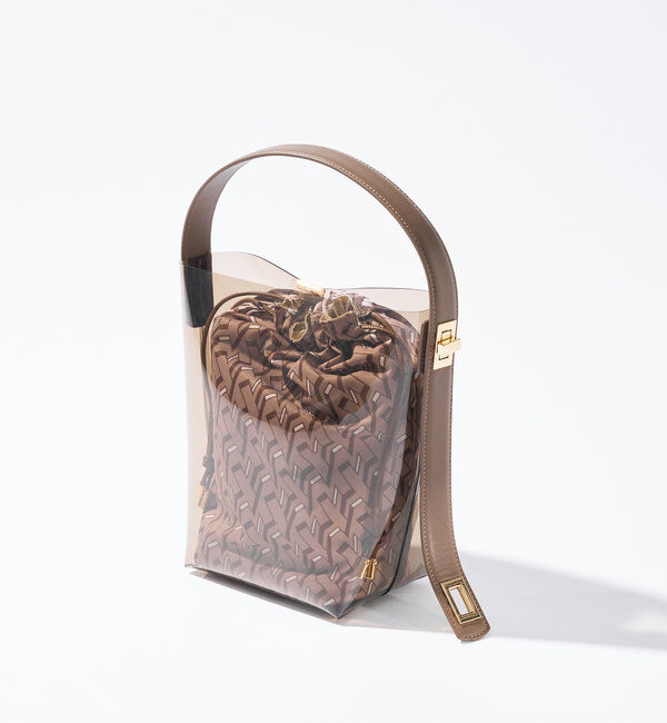  「 【story.(ストーリー)】リバーシブル巾着付きクリアバッグ」|クラッチバッグ|