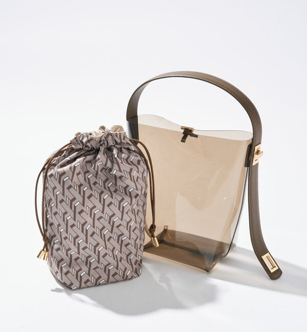  「 【story.(ストーリー)】リバーシブル巾着付きクリアバッグ」|クラッチバッグ|