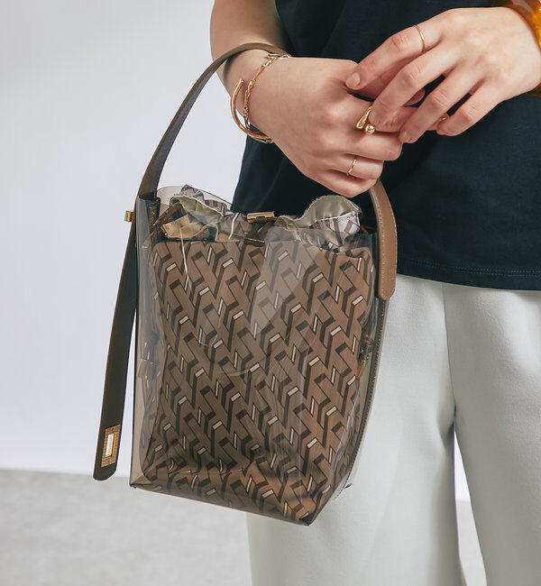  「 【story.(ストーリー)】リバーシブル巾着付きクリアバッグ」|クラッチバッグ|