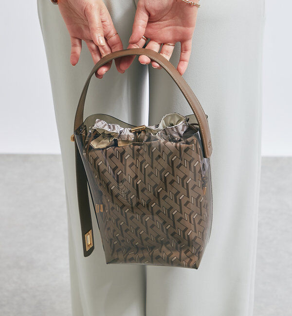  「 【story.(ストーリー)】リバーシブル巾着付きクリアバッグ」|クラッチバッグ|