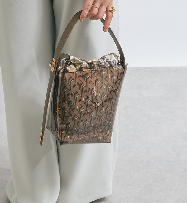  「 【story.(ストーリー)】リバーシブル巾着付きクリアバッグ」|クラッチバッグ|