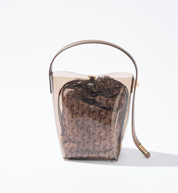  「 【story.(ストーリー)】リバーシブル巾着付きクリアバッグ」|クラッチバッグ|