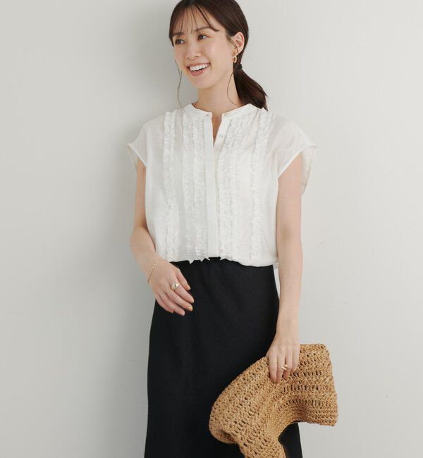  「《大人ガーリーな雰囲気に》シルキーローンフリルブラウス」|シャツ・ブラウス|