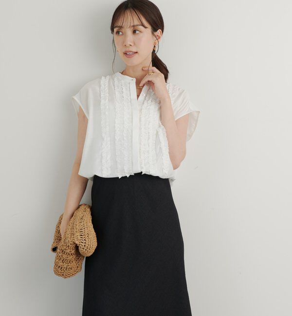  「《大人ガーリーな雰囲気に》シルキーローンフリルブラウス」|シャツ・ブラウス|