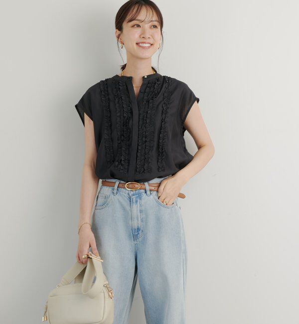  「《大人ガーリーな雰囲気に》シルキーローンフリルブラウス」|シャツ・ブラウス|