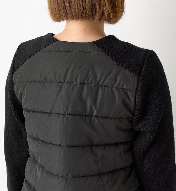  「《大人のこなれ感》中綿ニット切替ノーカラージャケット」|その他|