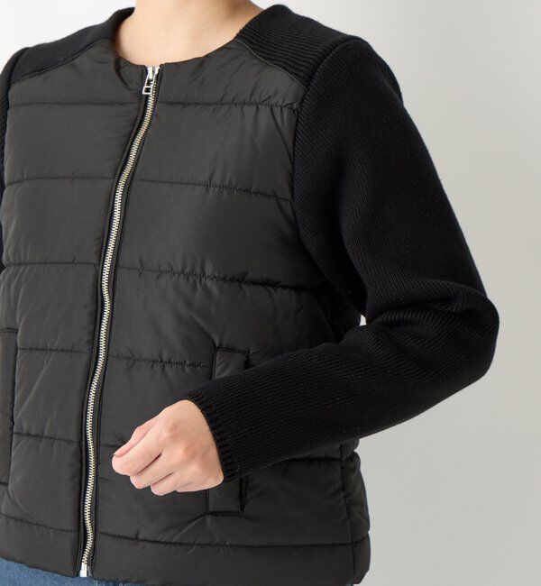  「《大人のこなれ感》中綿ニット切替ノーカラージャケット」|その他|