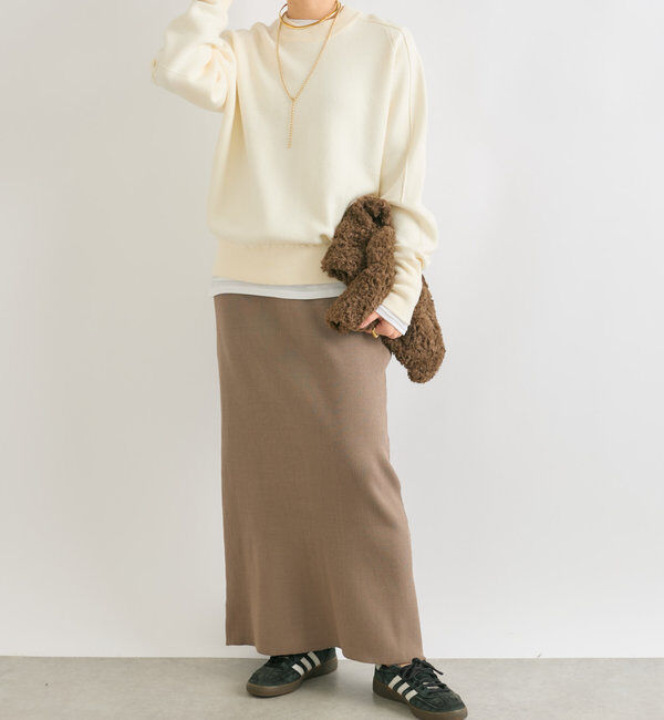  「【ウォッシャブル】スウェットライクニット」|ニット・セーター|