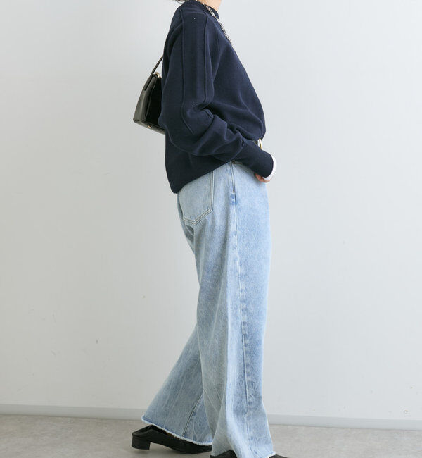  「【ウォッシャブル】スウェットライクニット」|ニット・セーター|