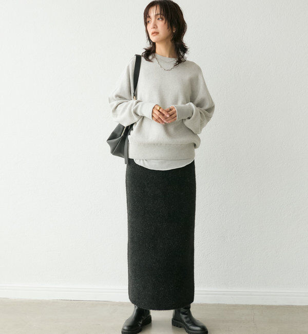  「【ウォッシャブル】スウェットライクニット」|ニット・セーター|