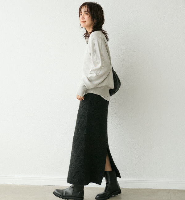  「【ウォッシャブル】スウェットライクニット」|ニット・セーター|