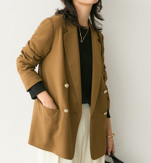  「【ロングシーズン着まわせる】ストレッチツイルテーラードジャケット」|テーラードジャケット|ブラウン