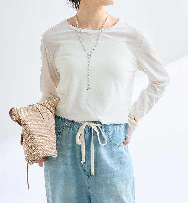  「【1枚でも様になる】シアーベロアロンT」|Tシャツ・カットソー|