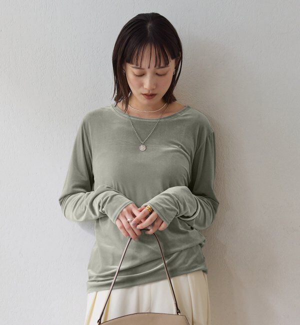  「【1枚でも様になる】シアーベロアロンT」|Tシャツ・カットソー|