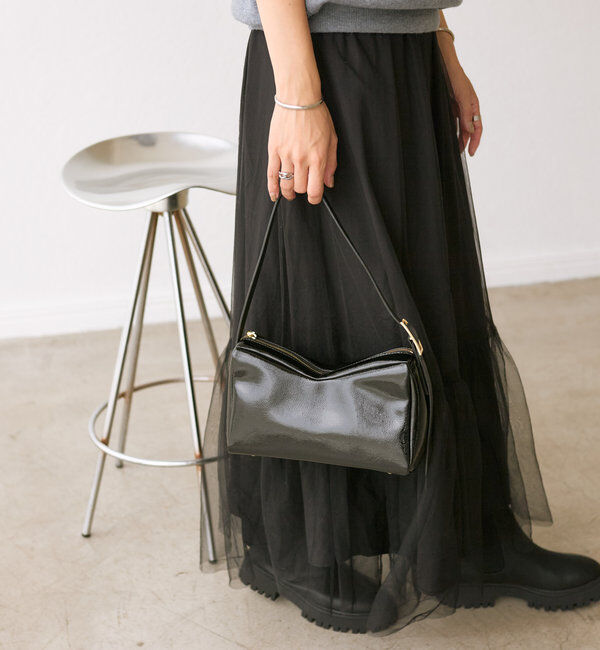  「【コーデのポイントに】パテントレザーミニバッグ」|ショルダー・メッセンジャー|