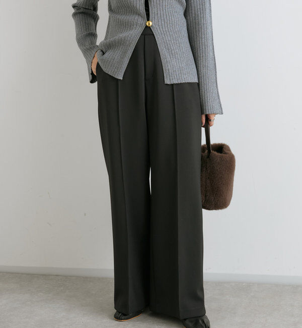  「【美シルエット】ダンボールワイドパンツ」|チノ|