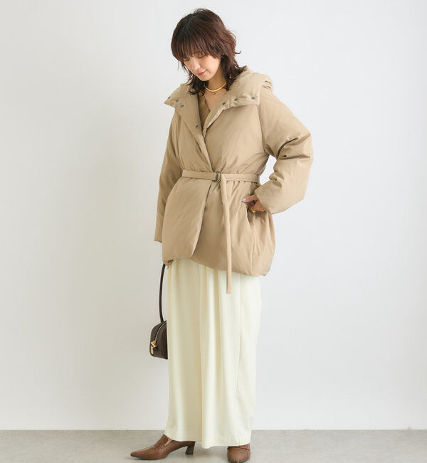  「【高機能素材】ベルテッドフードダウン」|ダウン|