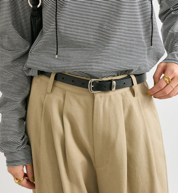  「【MONN.:. （モン）】ブラックベルト」|ベルト|