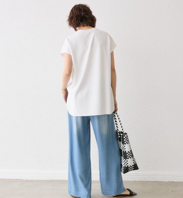  「【セットアップ可】ドレーピーデニムワイドパンツ」|チノ|