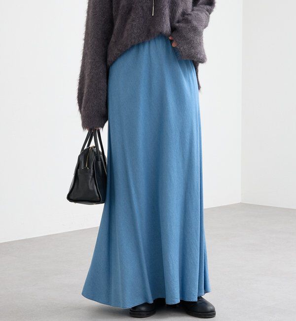  「【セットアップ可】ドレーピーデニムバイアススカート」|スカート|